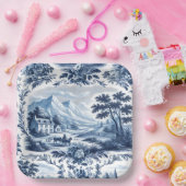 Frans land blauw toilet papieren bordje (Feest)