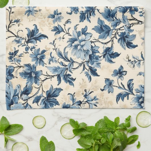 Frans land blauw toilet theedoek (Gevouwen)