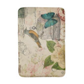  Frans land Bloemvogel Botanisch Badmat (Voorkant Verticaal)