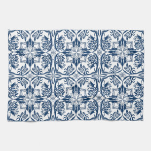 Frans Land Blue en White Tulips Kitchen Towel Theedoek