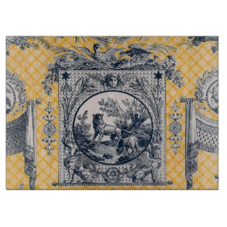 Frans Land Blue & Yellow Toile Cutting Board Snijplank