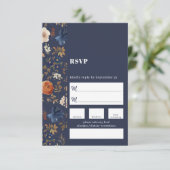 Frans land Boho schilderde Floral Wedding RSVP Kaartje (Staand voorkant)
