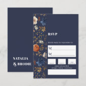 Frans land Boho schilderde Floral Wedding RSVP Kaartje (Voorkant / Achterkant)
