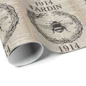 frans land botanische koningin bijen cadeaupapier (Rol Hoek)