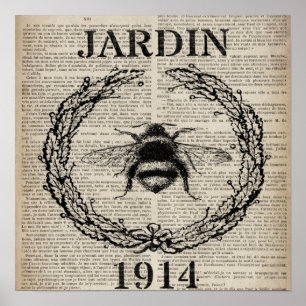 frans land botanische  koningin bijen poster