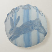 Frans Land Bunny Rabbit Rond Kussen (Achterkant)