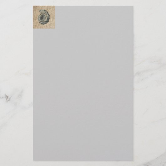 frans land burlap strand kust chique schelp briefpapier (Voorkant)