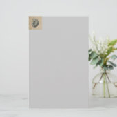 frans land burlap strand kust chique schelp briefpapier (Staand voorkant)