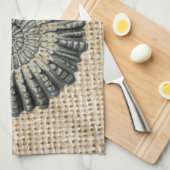 frans land burlap strand kust chique schelp theedoek (Quarter Fold)