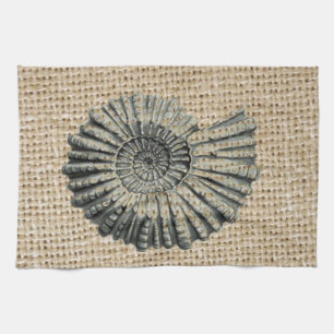 frans land burlap strand kust chique schelp theedoek