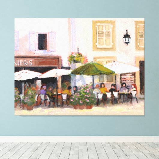 Frans Land Cafe Canvas Afdruk (Insitu (Houten vloer))