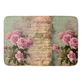Frans land chic, shabby chic, roze rozen, flora badmat