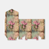 Frans land chic, shabby chic, roze rozen, flora bedankdoosjes (Uitgevouwen)