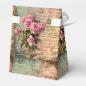 Frans land chic, shabby chic, roze rozen, flora bedankdoosjes (Achterkant)