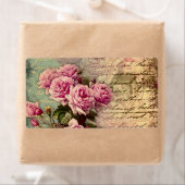 Frans land chic, shabby chic, roze rozen, flora etiket (Insitu)