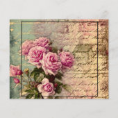 Frans land chic, shabby chic, roze rozen, flora flyer (Voorkant)