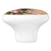 Frans land chic, shabby chic, roze rozen, flora keramische knop (Zijkant)