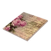 Frans land chic, shabby chic, roze rozen, flora tegeltje (Zijkant)