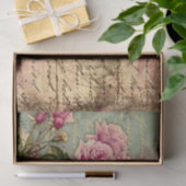 Frans land chic, shabby chic, roze rozen, flora tissuepapier (Geschenk)