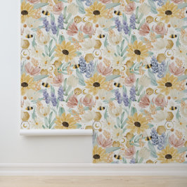 Frans land delicate bloemen wallpaper behang