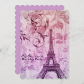 frans land eiffel tower parijs - verjaardag kaart (Voorkant / Achterkant)