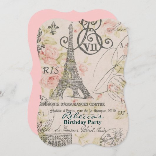 frans land eiffel tower parijs - verjaardag kaart (Voorkant / Achterkant)