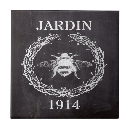 frans land farmhosue chalkboard bijen tegeltje (Voorkant)