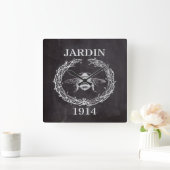 frans land farmhosue chalkboard  bijen vierkante klok (Huis)