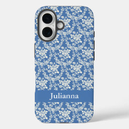 Frans Land Farmhouse Blue Floral iPhone 16 Hoesje