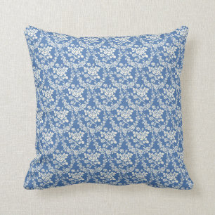 Frans Land Farmhouse Cute Blue Floral Design Kussen