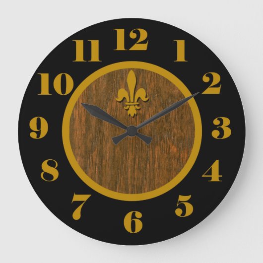 Frans land Fleur de Lis Clock Grote Klok (Voorkant)