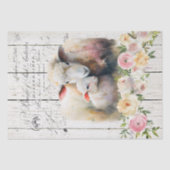 Frans land Floral Dorper Sheep Tissuepapier (Voorkant)