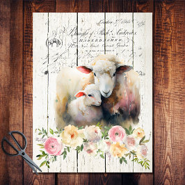 Frans land Floral Dorper Sheep Tissuepapier