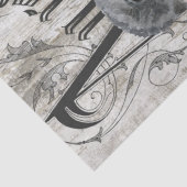 Frans Land Floral Gray Bunny Tissuepapier (Detail)