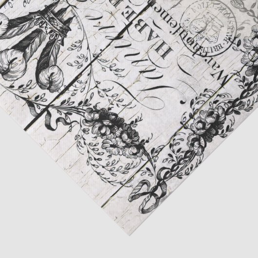 Frans Land Floral Hampshire Sheep Tissuepapier (Detail)