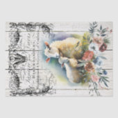 Frans Land Floral Hampshire Sheep Tissuepapier (Voorkant)