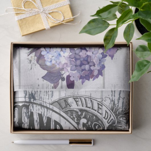 Frans land Hydrangea Floral konijn Tissuepapier (Geschenk)