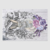 Frans land Hydrangea Floral konijn Tissuepapier (Voorkant)