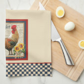Frans Land Kitchen Blue Rooster Theedoek (Quarter Fold)