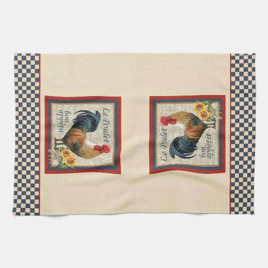 Frans Land Kitchen Blue Rooster Theedoek (Horizontaal)