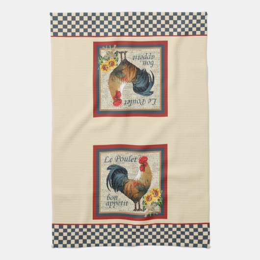 Frans Land Kitchen Blue Rooster Theedoek (Verticaal)