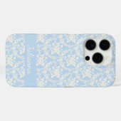 Frans Land Licht Blauwe Floral Aangepast Case-Mate iPhone Case (Achterkant (horizontaal))