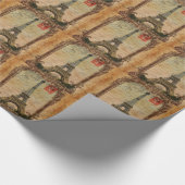 frans land moderne parijs eiffeltoren cadeaupapier (Hoek)