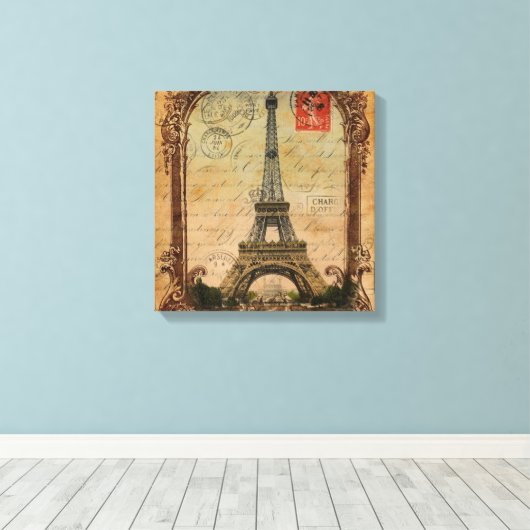 frans land moderne  parijs eiffeltoren canvas afdruk (Insitu (Houten vloer))