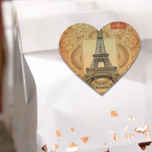 frans land moderne  parijs eiffeltoren hart sticker