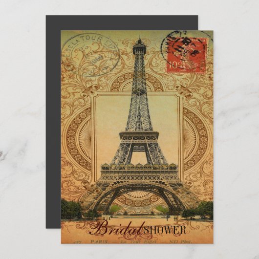 frans land moderne  parijs eiffeltoren kaart (Voorkant / Achterkant)