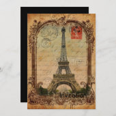 frans land moderne  parijs eiffeltoren kaart (Voorkant / Achterkant)