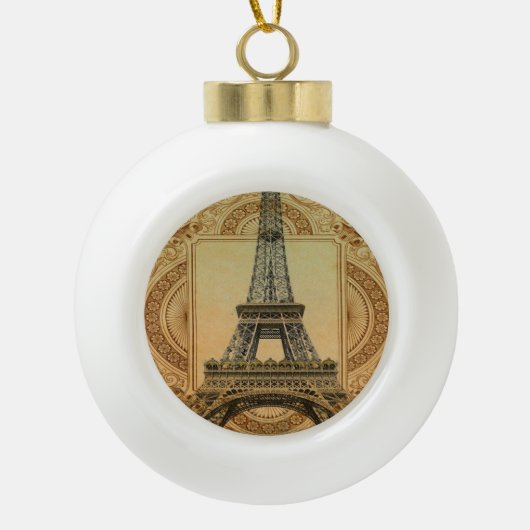 frans land moderne  parijs eiffeltoren keramische bal ornament (Voorkant)