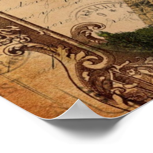 frans land moderne  parijs eiffeltoren poster (Hoek)