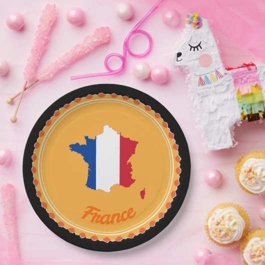 Frans land papieren bordje (Feest)